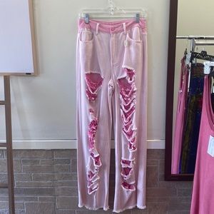 Passionate Pink Ripped Jeans